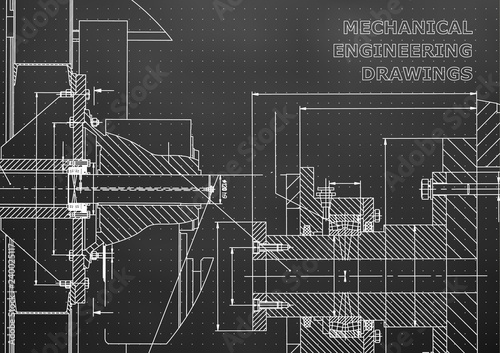 Blueprint, Sketch. Vector engineering illustration. Cover, flyer, banner, background. 