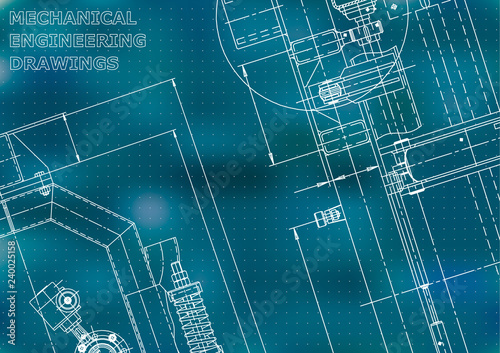 Blueprint, Sketch. Vector engineering illustration. Cover, flyer, banner, background. 