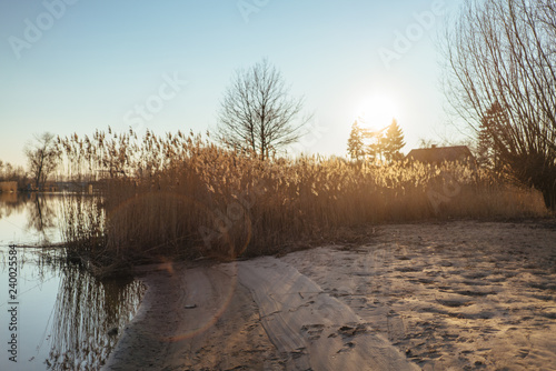 Tableau sur toile Szkarpawa River in Winter