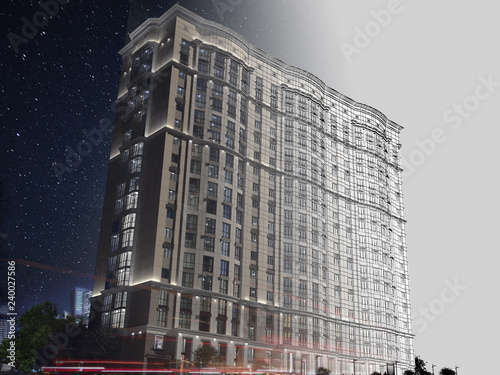 3d modern high rise building 3D illustration