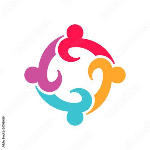 Four Entrepenurs teamwork people logo design