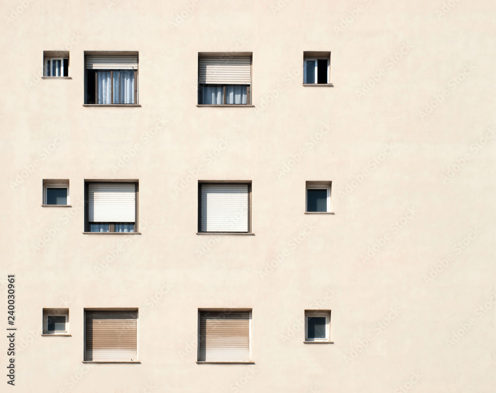 Many Windows on residential building exterior