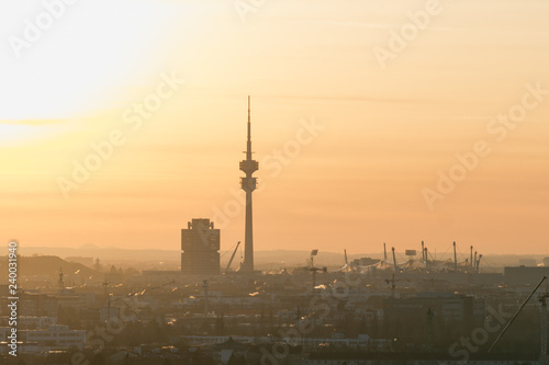 Sunset Munich Olympiatower