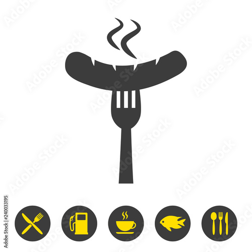 Sausage icon on white background.