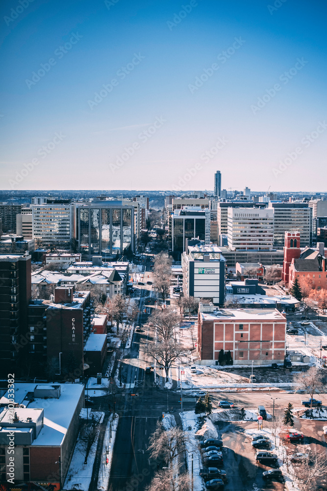 Obraz premium Widoki miasta Edmonton z wieżowca