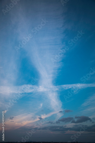 contrails in the sky