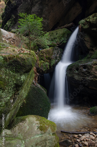 Wasserfall am Grünbach in der Sächsischen Schweiz