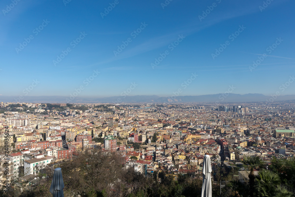 Panoramic view of the city of Naples, day light