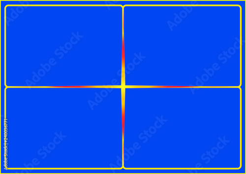 Wallpaper Mural Four square frames on a blue background, centered by a star of four rays Установите  Torontodigital.ca