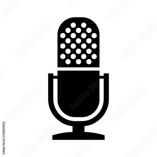 Vintage microphone vector icon