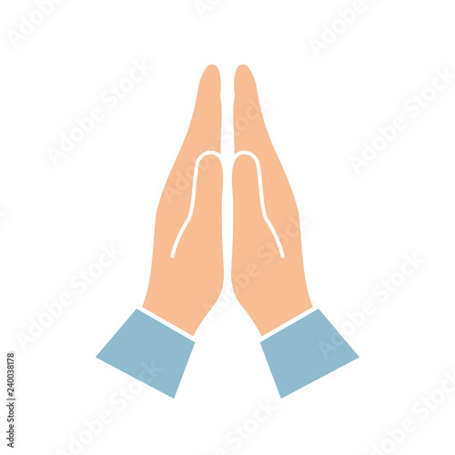 Namaste hands greeting sign