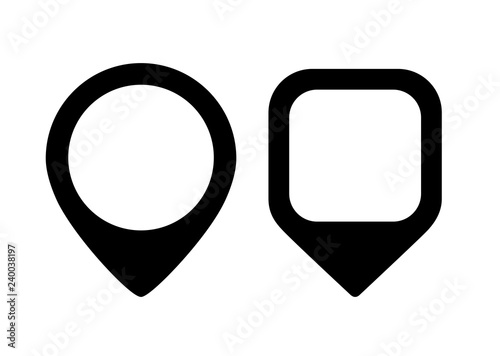 Round and square map location markers