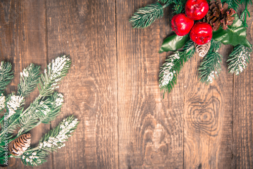 red berries with pine branches