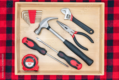 Obraz na płótnie Tool gift set in wooden box