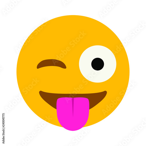 Winking tongue out face emoji vector
