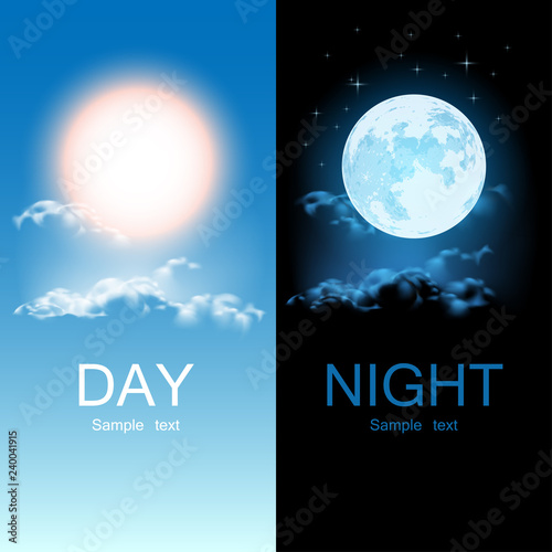 Day and night illustration photo