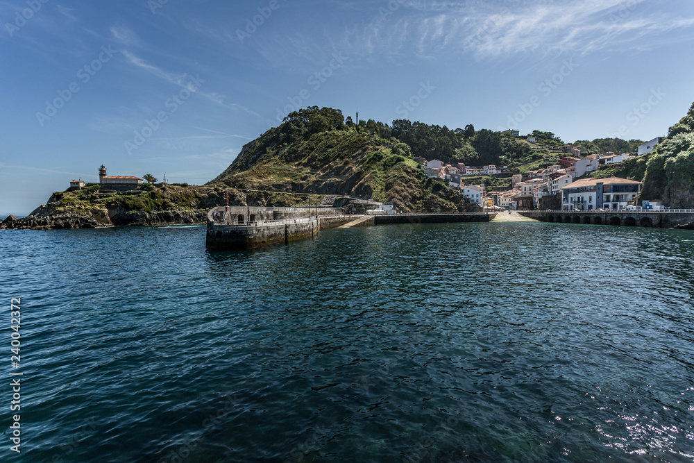 Cudillero bay and town centre, one of the most beautiful villages of Asturias, Spain