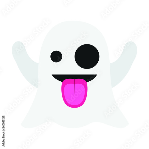 Funny ghost emoji vector