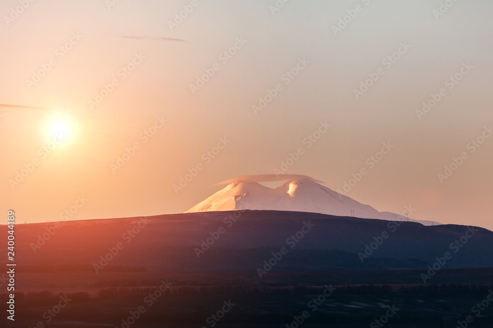 sunset in mountains