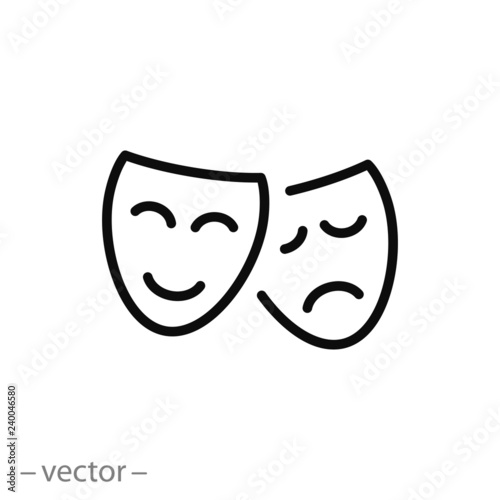 theater masks vector icon