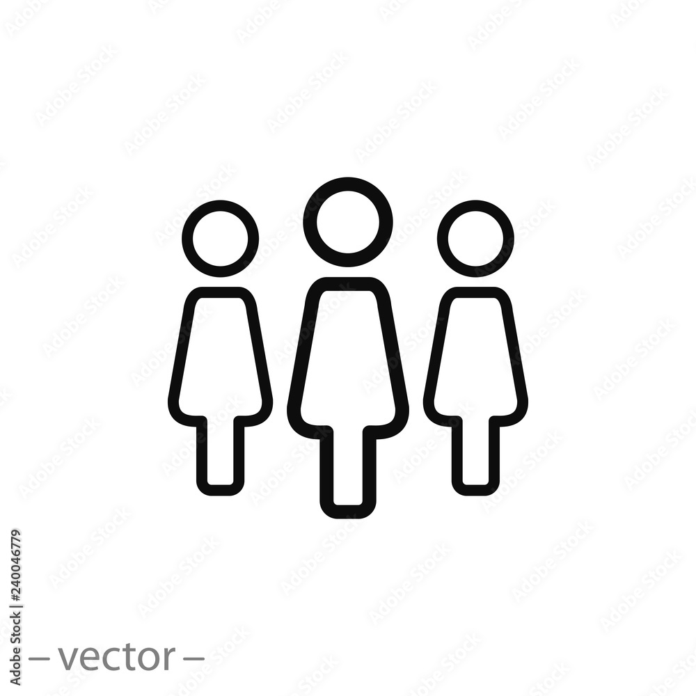 Three women icon vector