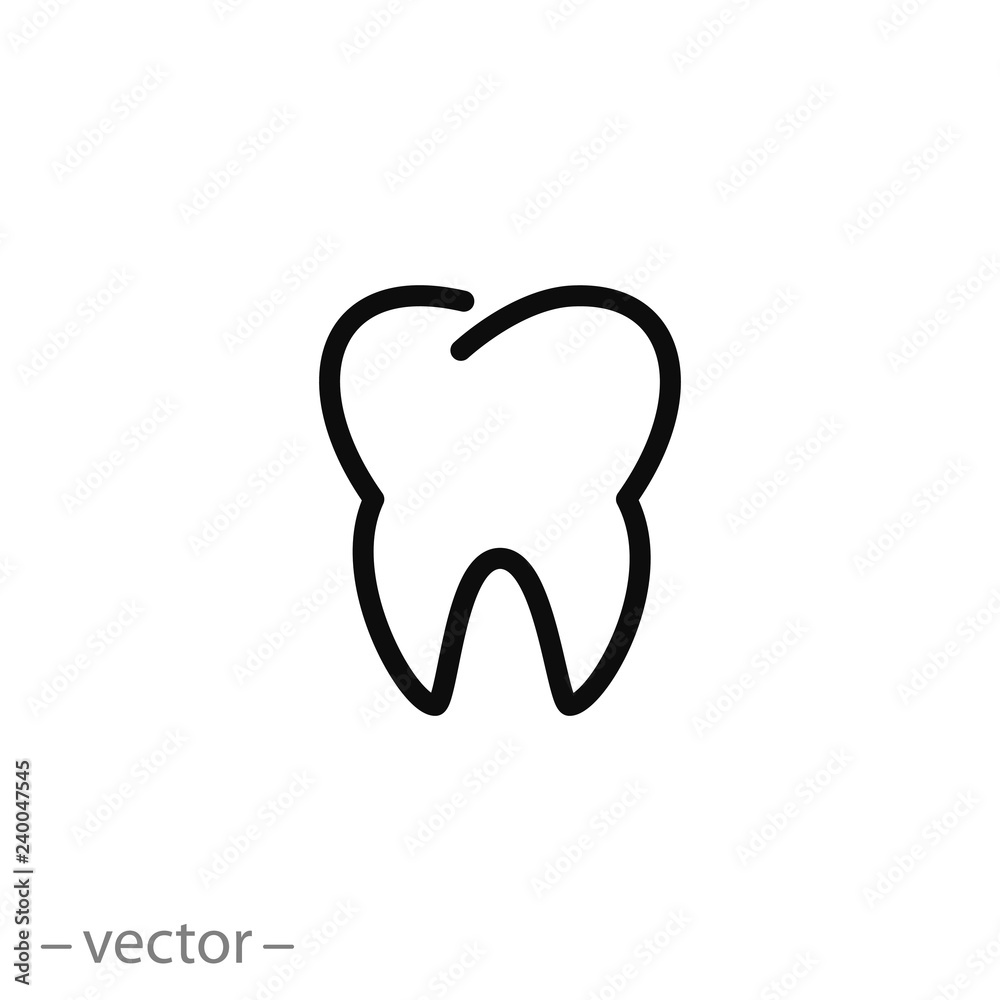 tooth, icon, line sign, vector illustration tooth, icon, line sign, vector illustration