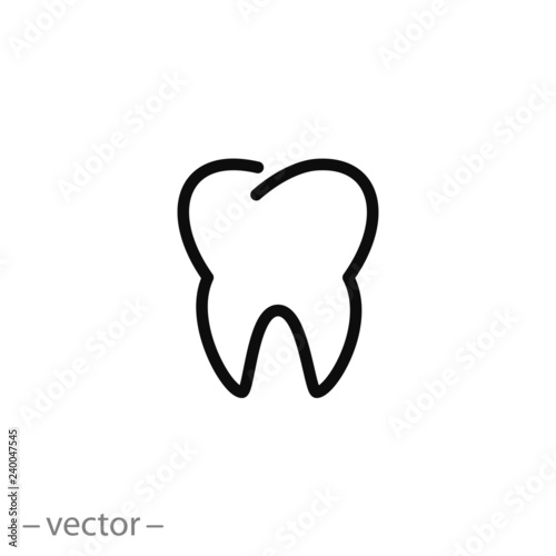 tooth, icon, line sign, vector illustration
