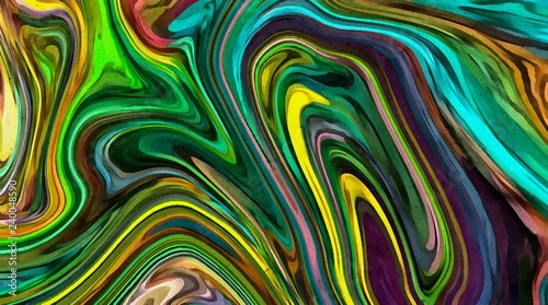 Abstract watercolor. Marble high quality texture. Multicolor waves. Liquid oil paint in water. Chaotic design.