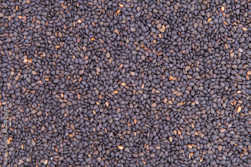 Black Sesame Organic For Background Close-up. Black Sesame Organic For Background Close-up.