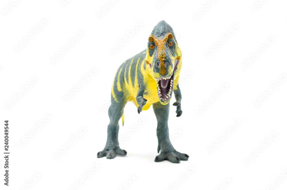 Plastic Yellow Blue Tyrannosaurus Rex Dinosaur Toy (Front 3) Plastic Yellow Blue Tyrannosaurus Rex Dinosaur Toy (Front 3)
