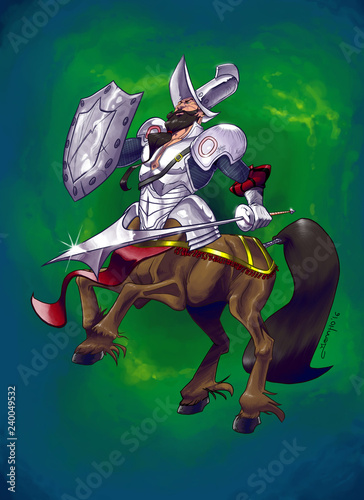 Guerrero centauro con armadura