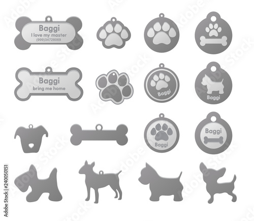 vector set key chain for pet dog 