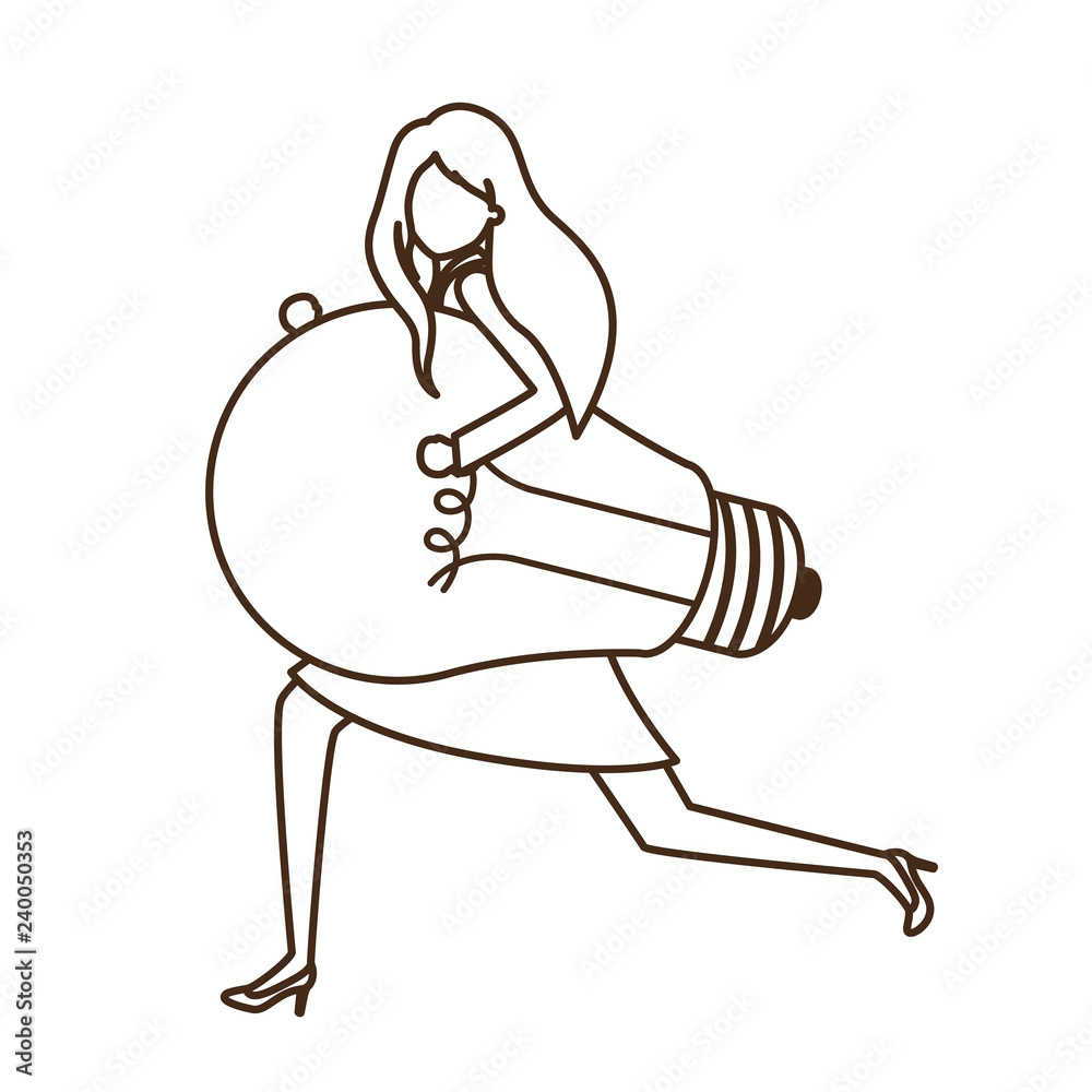 Businesswoman with lightbulb avatar character Businesswoman with lightbulb avatar character