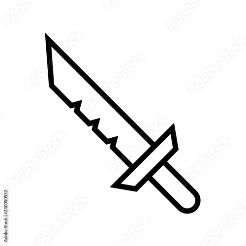 Icon Outline Sword isolated on white background. Weapon Icon. Vector illustration for your design, game, card, web.