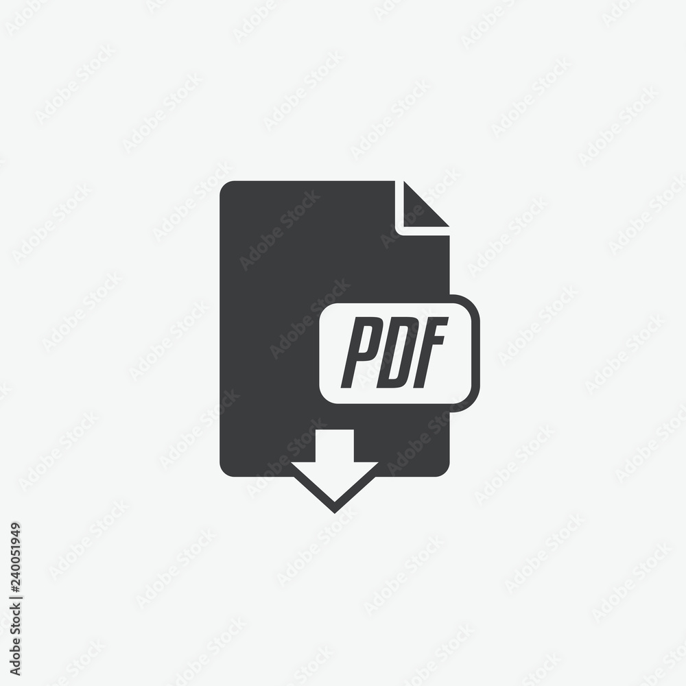 Pdf File Download Vector Icon Pdf File Download Vector Icon