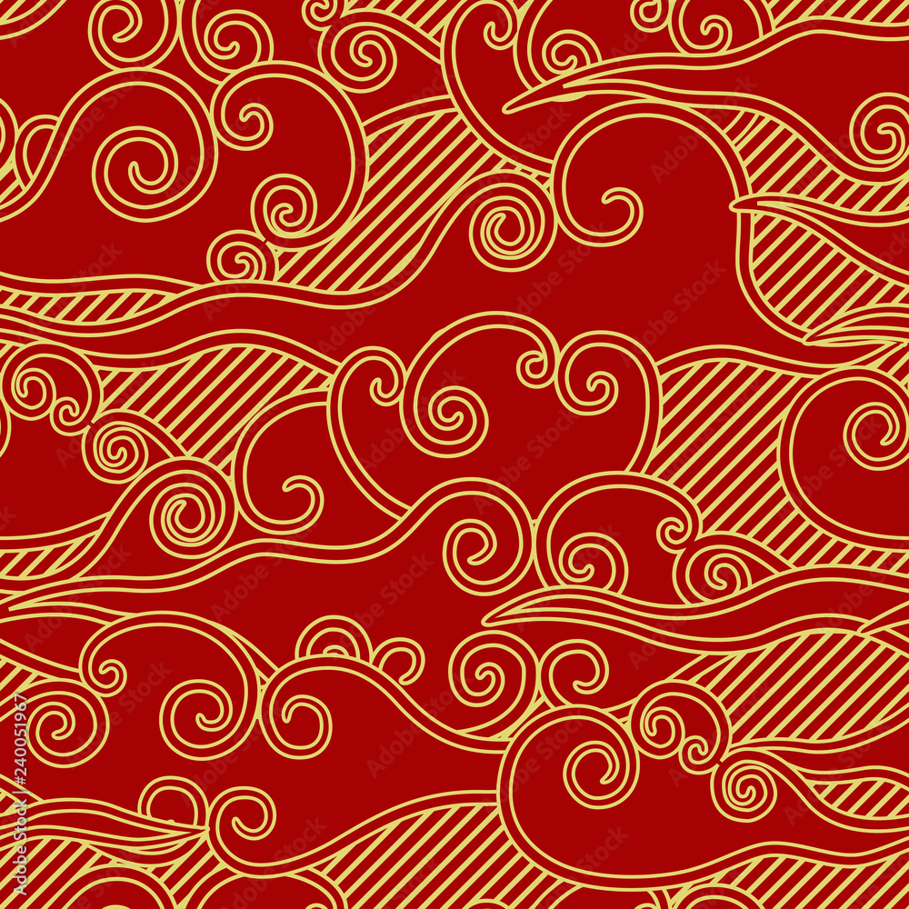 Chinese traditional style clouds and rain seamless pattern. Chinese traditional style clouds and rain seamless pattern.