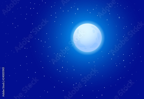 Realistic full moon vector. Detailed vector illustration. Elements of this image furnished by NASA