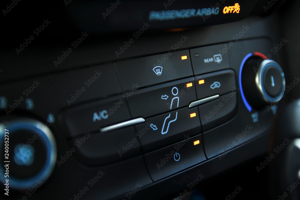 Car heating and cooling controls in a modern car Car heating and cooling controls in a modern car