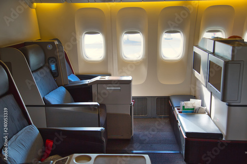 Fotografija Modern airplane interiors, first class seats