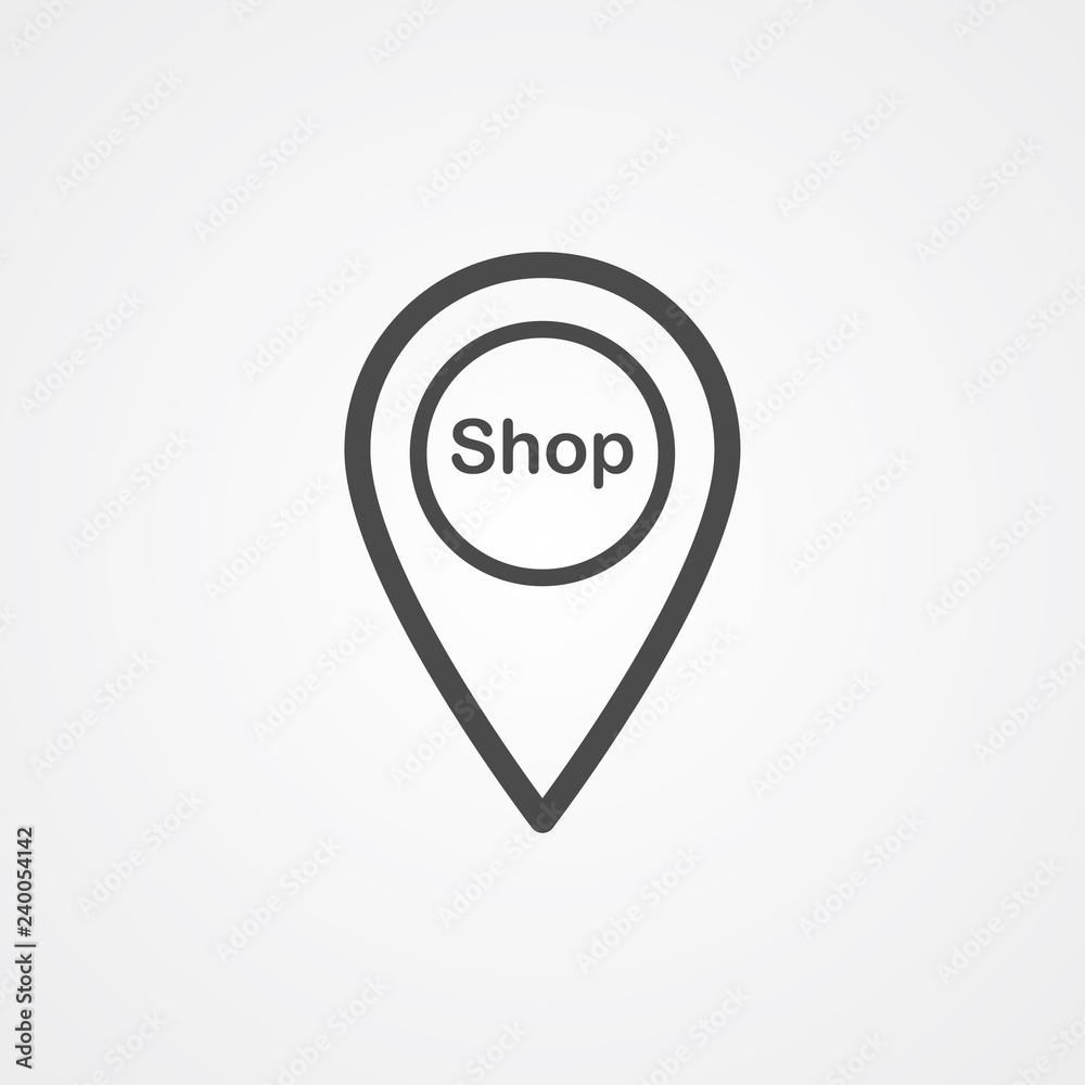 Shop location pin vector icon sign symbol Shop location pin vector icon sign symbol