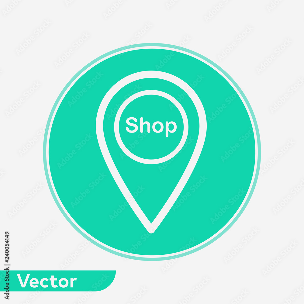Shop location pin vector icon sign symbol Shop location pin vector icon sign symbol