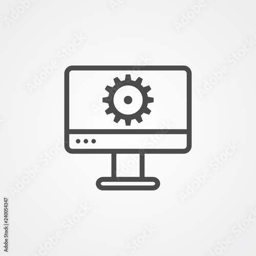 Monitor settings vector icon sign symbol