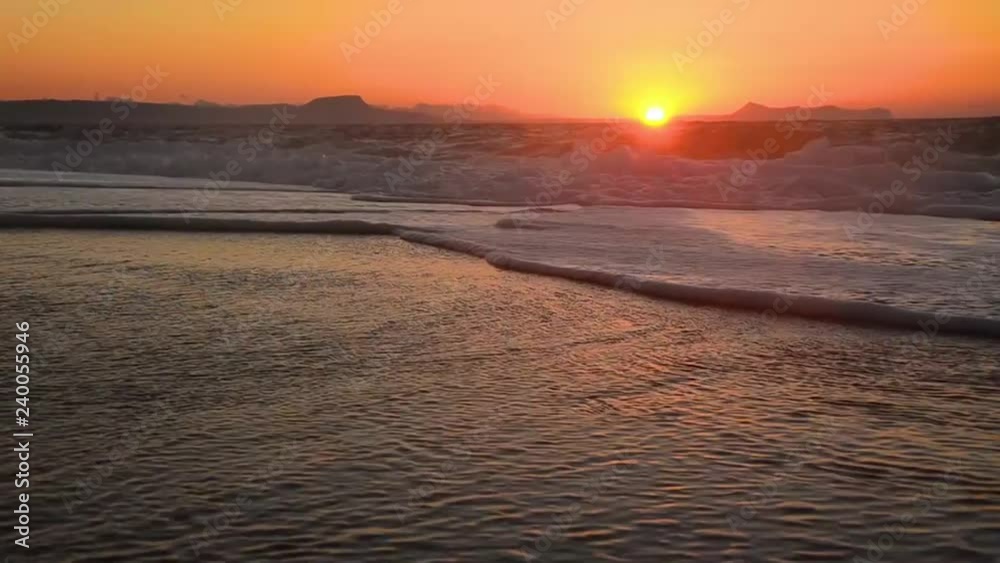 Sea Waves On The Shore At Sunset Sea Waves On The Shore At Sunset