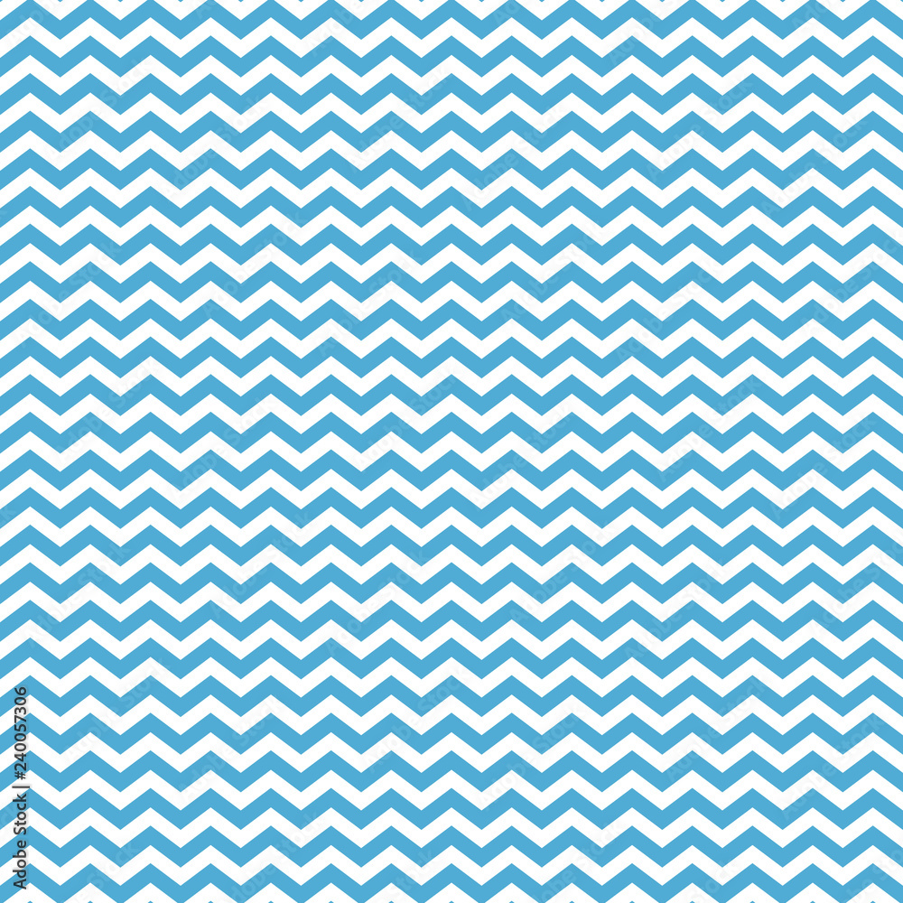 Chevron Seamless Pattern - Bold light blue and white chevron or zig zag pattern