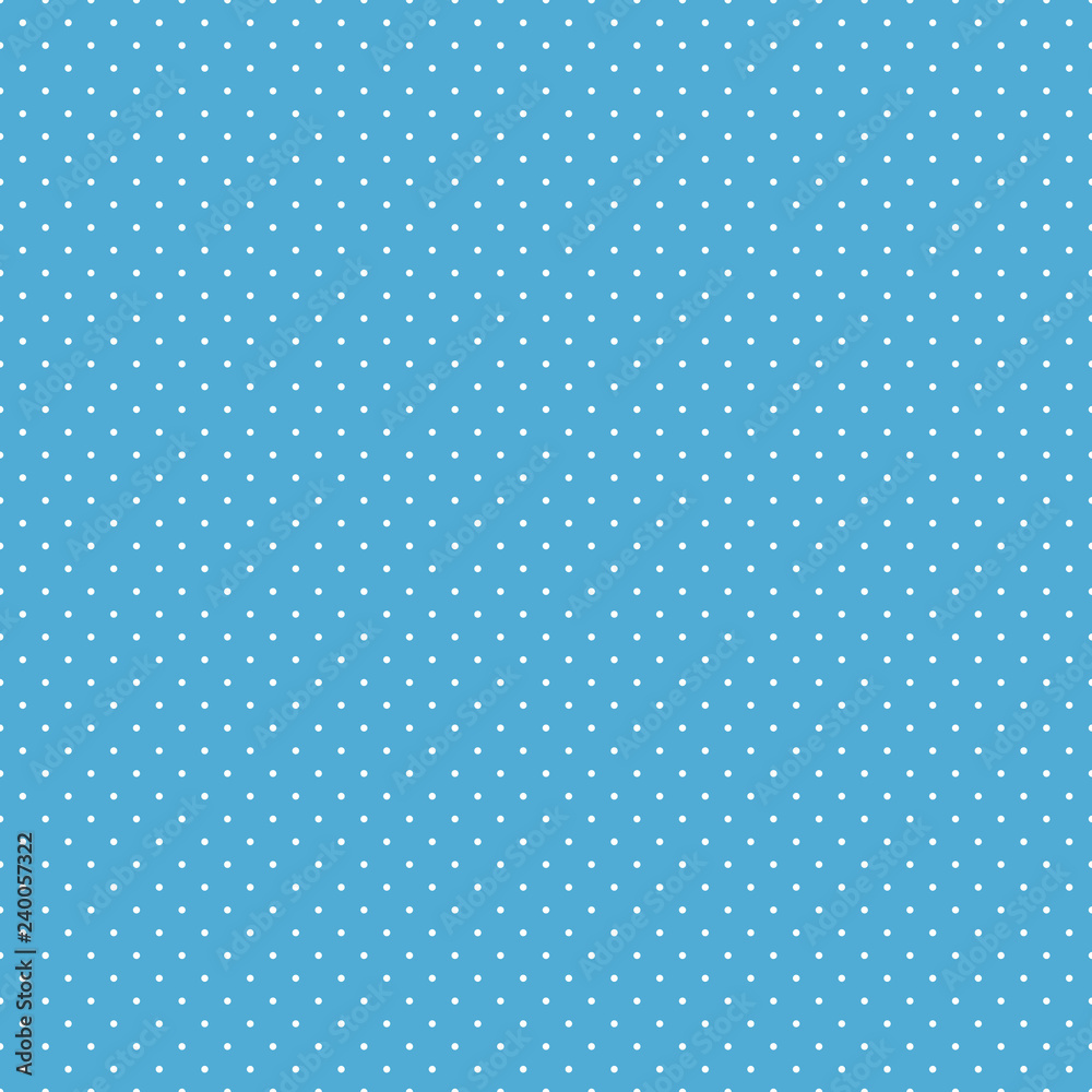 Polka Dots Seamless Pattern - White polka dots on light blue background