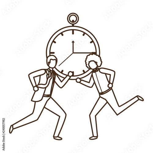 businessmen with clock avatar character photo