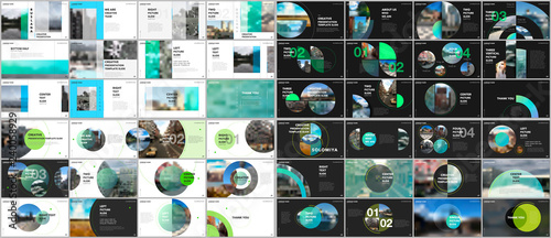 Minimal presentations design, portfolio vector templates with circle elements on white background. Multipurpose template for presentation slide, flyer leaflet, brochure cover, report, marketing.