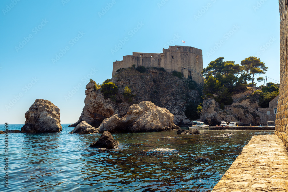 An old path to the fortress of Lovrijenac in Dubrovnik