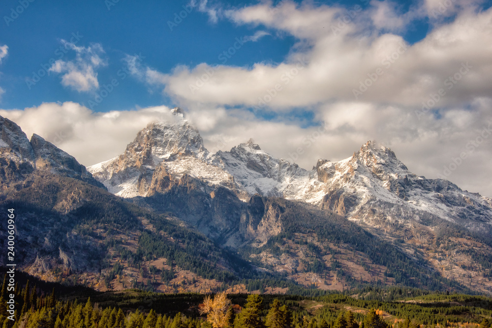 Grand Teton Mountain Range after a late Autumn Snowfall Grand Teton Mountain Range after a late Autumn Snowfall