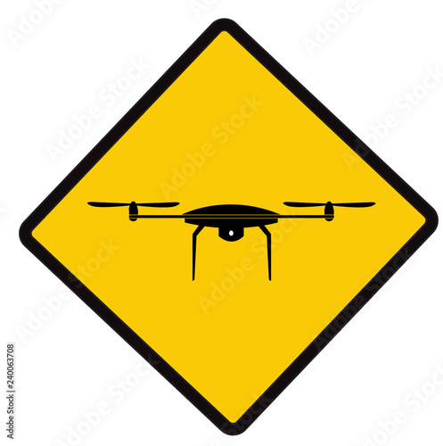 drone fly zone, caution road symbol sign and traffic symbol design concept, vector illustration.